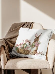 1 Thỏ & Họa Tiết Hoa Trang Trí Ném Gối, Vải Dễ Thương Đệm Cho Phòng Khách, Trang Trí Nhà Cửa - Nhiều màu - Xem 5