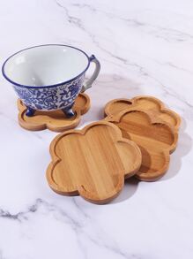 1 件/4 件/8 件竹花杯垫隔热垫