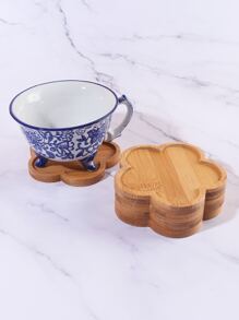 1 件/4 件/8 件竹花杯垫隔热垫