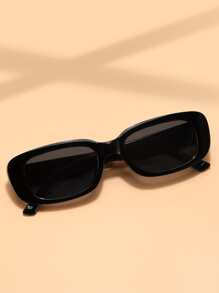 1 Par de Óculos de Sol Retangulares Pretos Minimalistas, Adequado para Pesca, Viagem, Esporte, Direção, Roupas de Férias, Acessórios de Verão, Praia, Festivais de EDM, Passeios Casuais, Férias, Passeios Familiares, Moda Elegante, Estilo de Rua, Estilo Esportivo, Festas, Atividades ao Ar Livre, Férias, Proteção Solar, Proteção UV, Golfe, Caminhada, Atividades ao Ar Livre para Férias na Praia, Exterior, Viagem