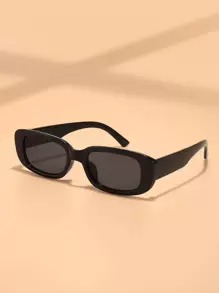 1 Par de Óculos de Sol Retangulares Pretos Minimalistas, Adequado para Pesca, Viagem, Esporte, Direção, Roupas de Férias, Acessórios de Verão, Praia, Festivais de EDM, Passeios Casuais, Férias, Passeios Familiares, Moda Elegante, Estilo de Rua, Estilo Esportivo, Festas, Atividades ao Ar Livre, Férias, Proteção Solar, Proteção UV, Golfe, Caminhada, Atividades ao Ar Livre para Férias na Praia, Exterior, Viagem