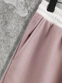 Manfinity Conjuntos para hombre Cordón Canalé Color combinado Casual - Rosa vieja - Ver 4