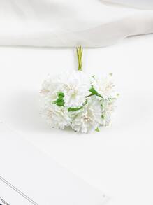 1件（6頭）人造康乃馨鮮花花束迷你字母diy花環材料糖果盒配件家居婚禮裝飾新娘手腕花胸花頭花材料新年裝飾生日派對蛋糕配件 - 彩色 - 查看 4