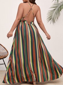 SHEIN VCAY Cami Kleid mit Streifen Muster