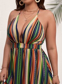SHEIN VCAY Cami Kleid mit Streifen Muster