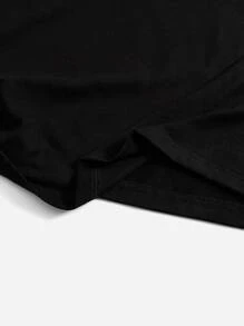 SHEIN LUNE 大碼印花T恤 - 黑色 - 查看 10