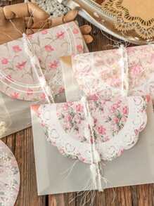 30入組花朵圖案材料紙 - 粉色 - 查看 2