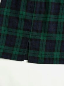 SHEIN EZwear 格紋印花抹胸上衣和半身裙 - 彩色 - 查看 3