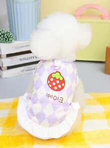 1 chiếc váy in hình dâu tây cho thú cưng - Màu tím - Xem 1