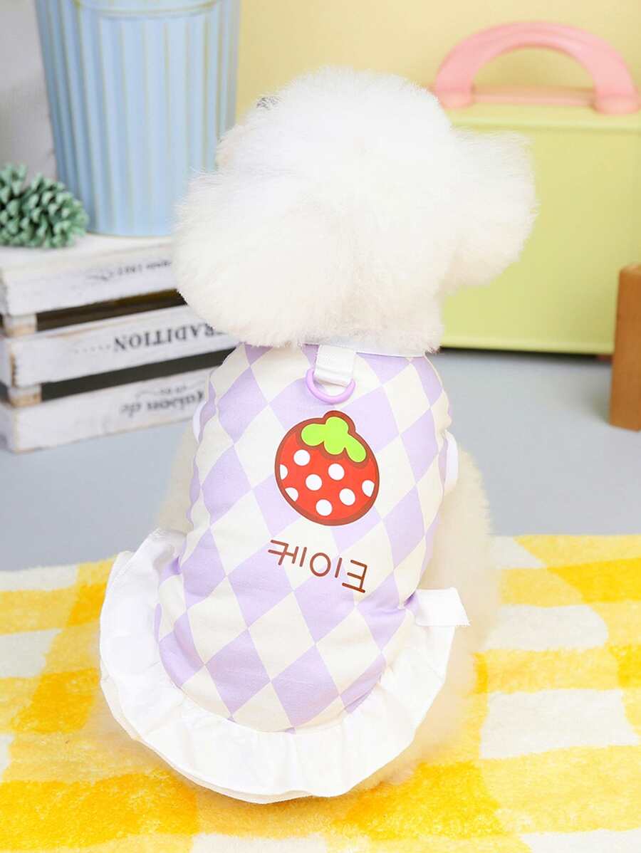 1 chiếc váy in hình dâu tây cho thú cưng - Màu tím - Xem 1