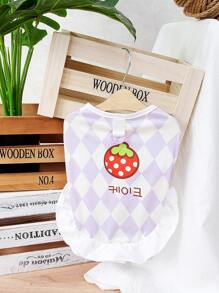 1 chiếc váy in hình dâu tây cho thú cưng - Màu tím - Xem 2