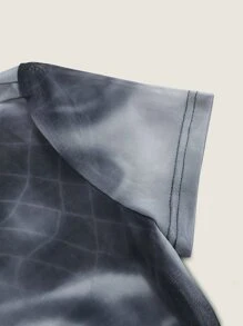 SHEIN ICON Áo nữ cắt Tất cả trên in Gợi cảm - Xám - Xem 3