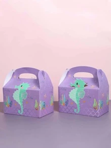 6pcs Purple Mermaid Gift Box, Mermaid Theme Birthday Party Gift Wrapping Supplies Wrapping Box, Kitchen Packaging Supplies Packaging Box, Wedding Party Gift, Party Favor, Birthday Gift, Birthday Decor, Home Decor, Mermaid Decor, Babe Shower Decor Back To School Valentine Day