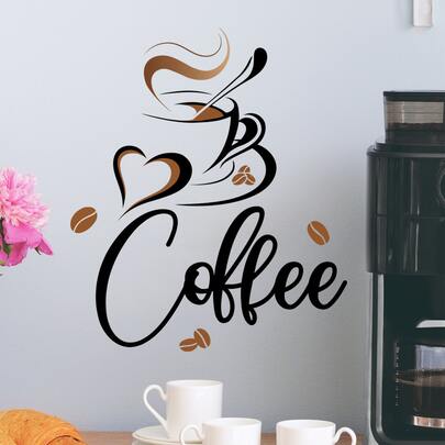1 miếng dán tường trang trí hình tách cà phê trích dẫn tiếng Anh đơn giản cho phòng khách và phòng ăn Trang trí nhà cửa, hình dán, decal dán tường, decal vinyl để trang trí nhà cửa, vật dụng trang trí mùa xuân làm mới ngôi nhà của bạn, hình dán trang trí Rama quà tặng sinh nhật tốt nghiệp