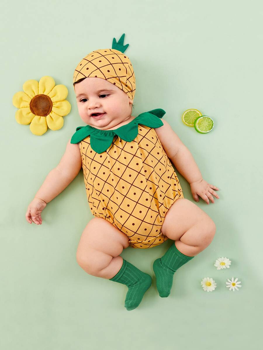 SHEIN Baby Pineapple  Set - Mustard Yellow - View 1