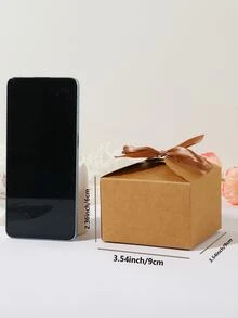 3 piezas/set Caja de envoltura de regalo papel regalo minimalista con diseño de lazo para fiesta - Multicolor - Ver 2