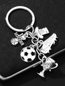 Móc khóa bóng đá đường phố & cúp Quà tặng lưu niệm Phụ kiện xe hơi Túi xách Ba lô cho trường học - Bạc - Xem 2