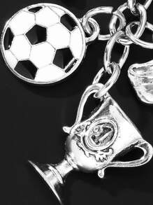Móc khóa bóng đá đường phố & cúp Quà tặng lưu niệm Phụ kiện xe hơi Túi xách Ba lô cho trường học - Bạc - Xem 3