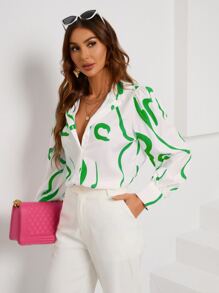 Aveloria 圖案印花前紐扣襯衫工作服 - 彩色 - 查看 1