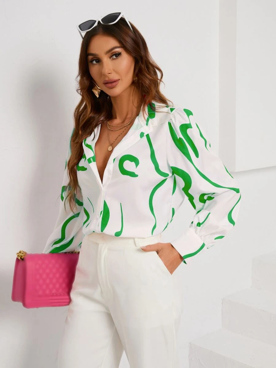 Aveloria 圖案印花前紐扣襯衫工作服 - 彩色 - 查看 1