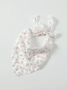 碎花頭巾 - 白色 - 查看 2