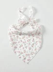 碎花頭巾 - 白色 - 查看 4