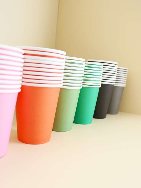10pcs-set-solid-color-green-disposable-cup-minimalist-disposable-paper