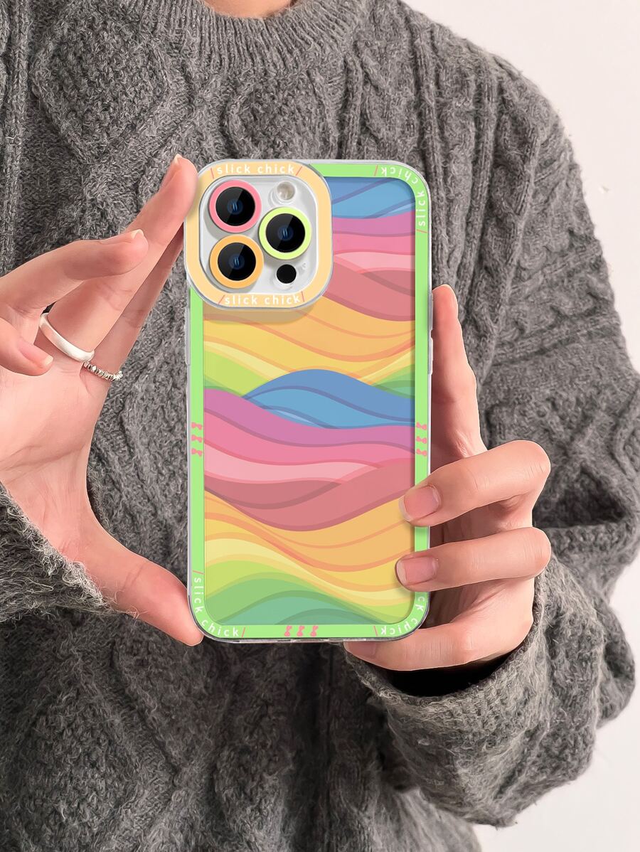 彩虹色塊天使之眼手機殼 - 彩色 - 查看 1