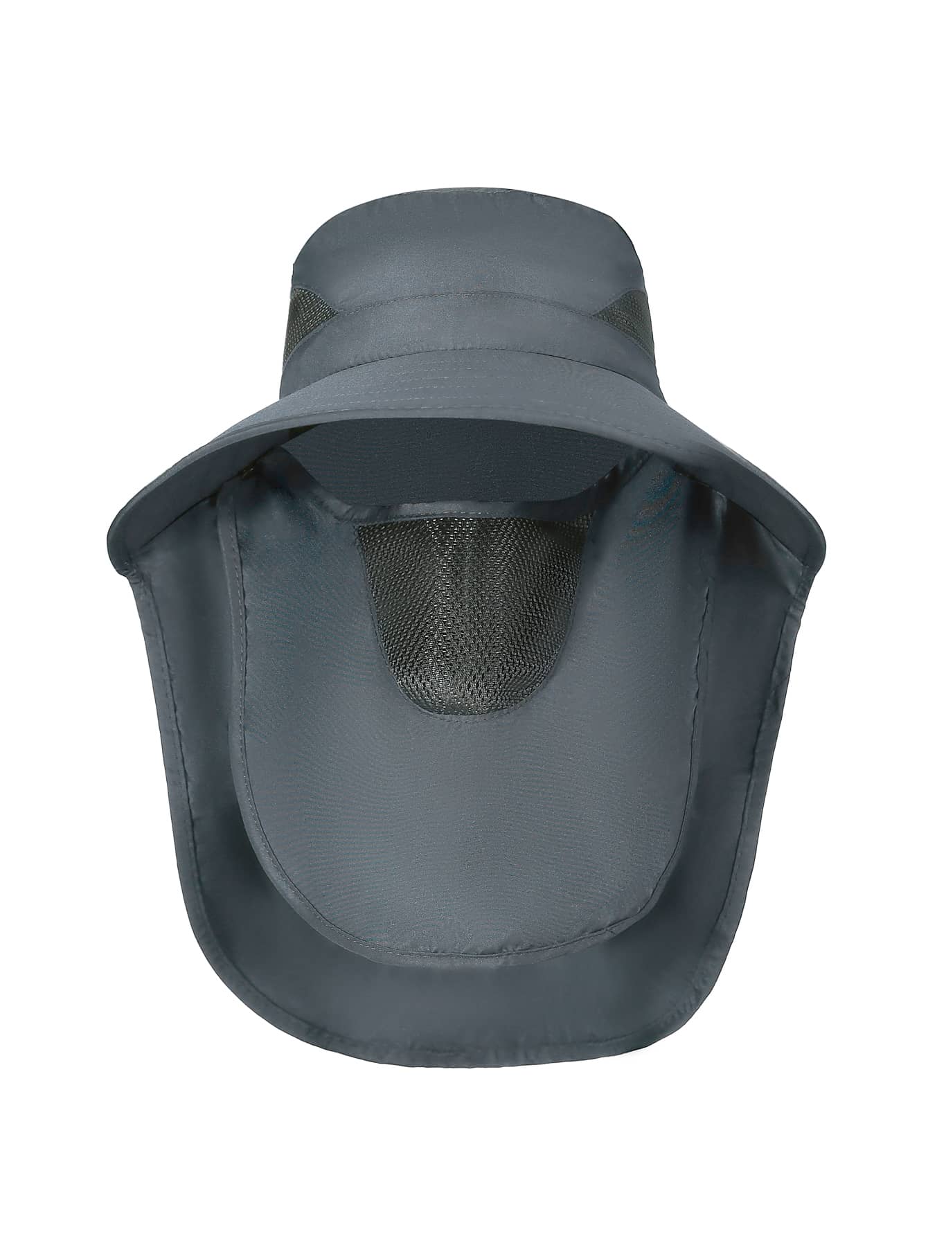 1 sombrero de playa de dos tonos para hombre con solapa para el cuello, sombrero de protección solar para el cuello, gorra sólida ajustable transpirable para pesca al aire libre, senderismo, camping, vacaciones de verano - Gris - Ver 1