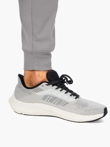 G Gradual Men Drawstring Waist Zipper Pocket Sports Trousers - Grey - View 5