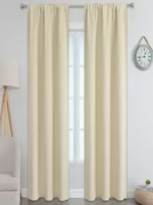 Estelar Textiler 素色單片極簡滌綸臥室和客廳遮光窗簾 - 米色 - 查看 1