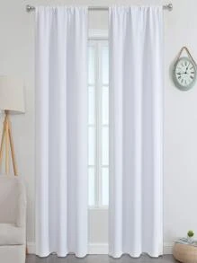 Estelar Textiler Rèm đơn màu trắng, Rèm đơn Polyester tối giản cho phòng ngủ và phòng khách - trắng - Xem 1