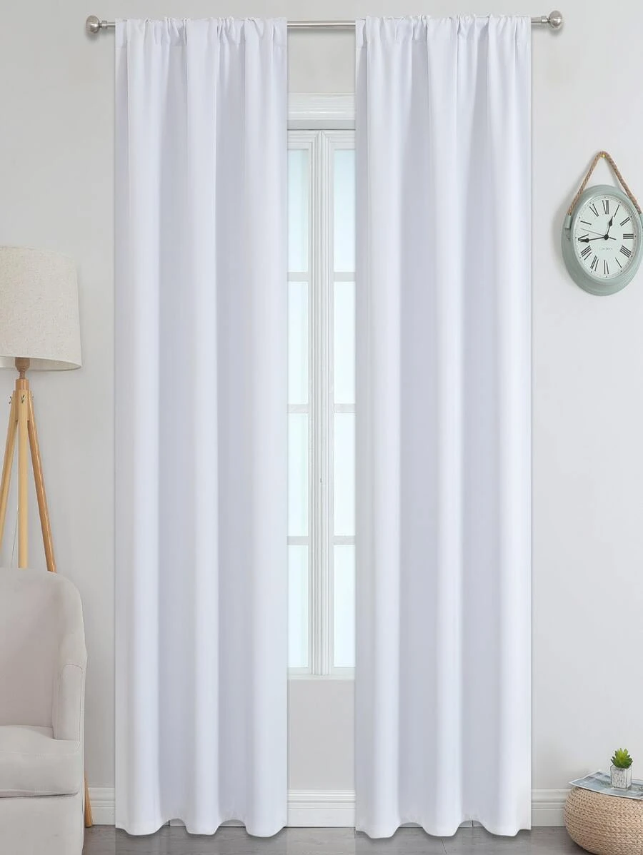 Estelar Textiler Rèm đơn màu trắng, Rèm đơn Polyester tối giản cho phòng ngủ và phòng khách - trắng - Xem 1