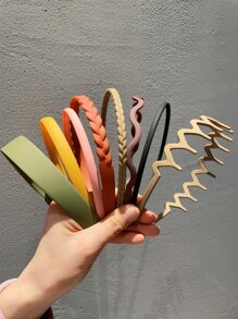 5pcs Braided Twisted Elastic Hairband, Non-slip Scrunchies Headwear, Korean Style Hair Accessories For Diy Weaving, Unisex - Multicolor - View 6