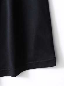 ROMWE MEN Street Life Guys Slogan Floral Graphic Drop Shoulder Tee - Black - View 7