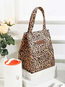 WHICHLIFE 1入組豹紋圖案便當袋 - 棕色 - 查看 1