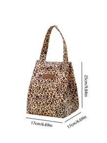 WHICHLIFE 1入組豹紋圖案便當袋 - 棕色 - 查看 3