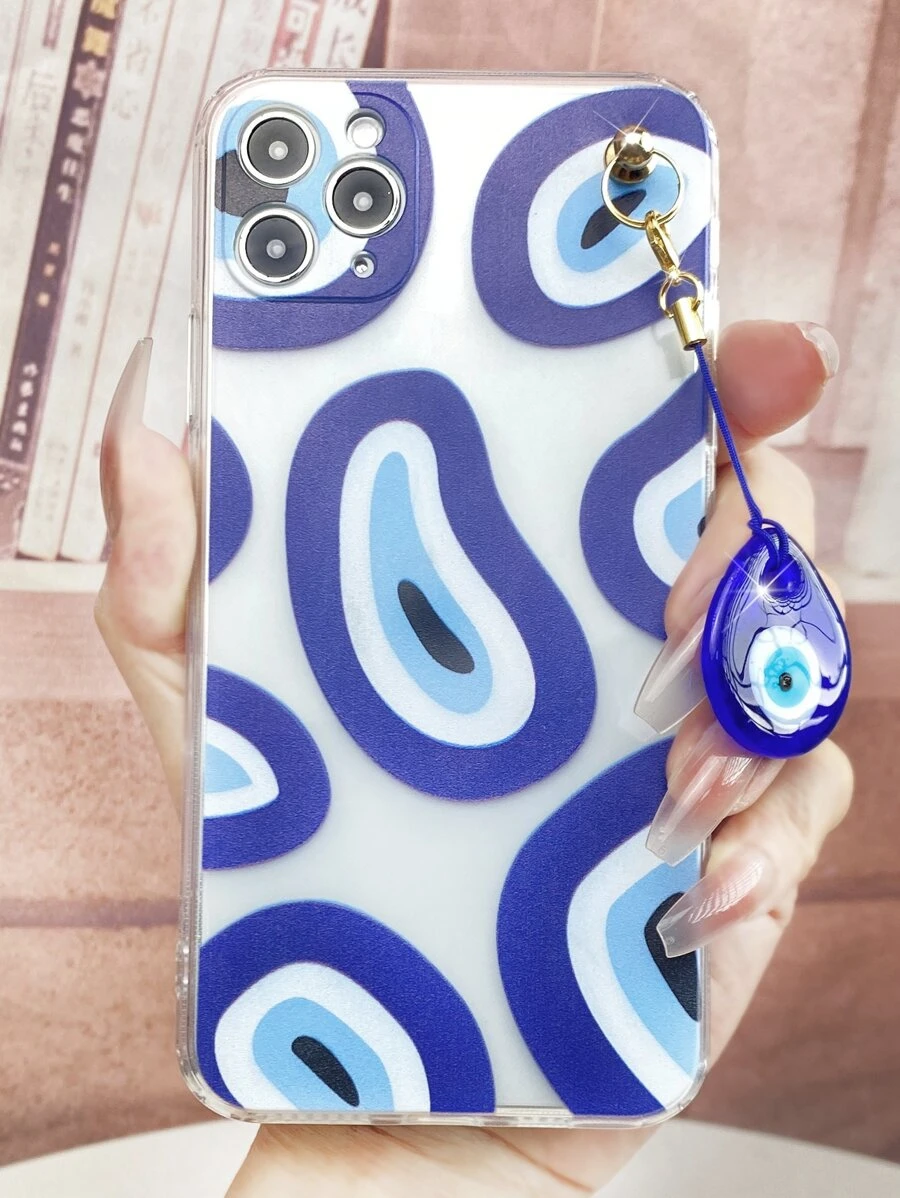 Evil Eye Clear Phone Case dengan Lanyard - MultiWarna - View 1