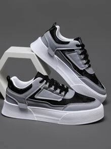 男士雙色繫帶運動板鞋 - 彩色 - 查看 4