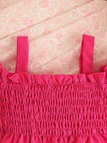 Toddler Girls Cold Shoulder Ruffle Trim Top & Skirt - Hot Pink - View 5