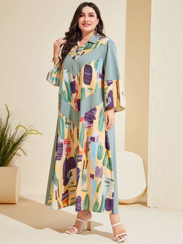 Plus Chevron Print Dress