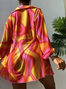 Tie Dye Kimono - Multicolor - View 2
