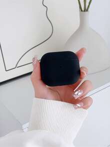 Vỏ bảo vệ silicon màu trơn tương thích với Airpod - màu đen - Xem 2