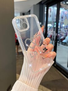 Rhinestone Decor Clear Phone Case - Clear - View 2