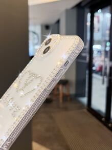 Rhinestone Decor Clear Phone Case - Clear - View 3