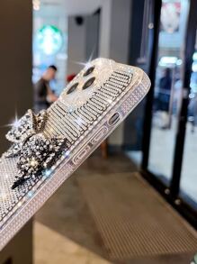 水鑽裝飾手機殼 - 黑色 - 查看 4