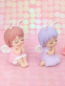 1 pieza ABS Decoración con dibujos animados ángel Decoración para casa - Azul - Ver 2