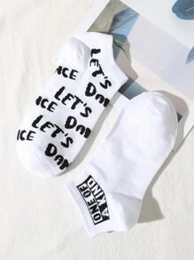 2雙男士字母圖案短襪