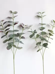 1/3pcs Artificial Leaves, Real Touch Leaf Artificial Eucalyptus Stems, Tall 26" Long Silver Dollar Eucalyptus Stems Greenery Stems Eucalyptus Leaf Spray In Green Silk Plastic Plants Floral Artificial Plants For Home Party Wedding Decoration, Home Fireplace Bathroom Office Party Decor Gifts Birthday Graduation