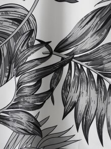 Manfinity RSRT Camisa Con Estampado Tropical Para Hombre Sin Camiseta, Camisa Gráfica De Manga Corta Con Botones, Playa De Vacaciones, Combinación Familiar - Multicolor - Ver 7